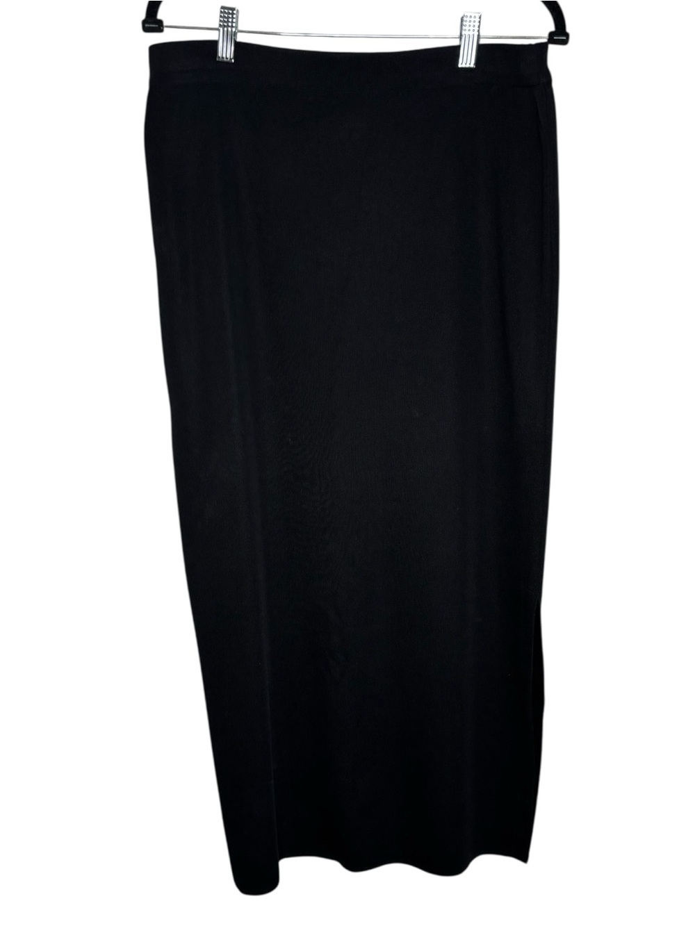 Misook Women’s Business Casual Office Full Length Side Slit Black Skirt Large